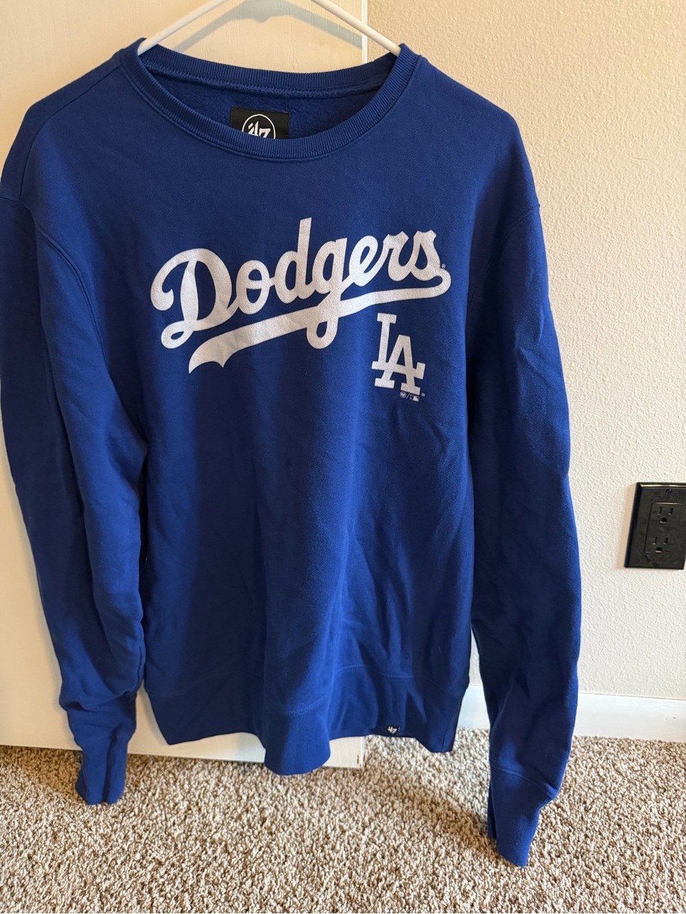 47 Brand Los Angeles Dodgers Blue Crewneck with White Script